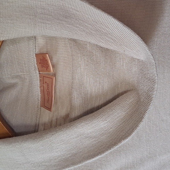 NorthCrest Classic Oversized Shawl Collar Pullover Sweater Beige Neutral Knit - Picture 11 of 11